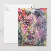 A pretty face mixed media collage ポストカード (正面/裏面)