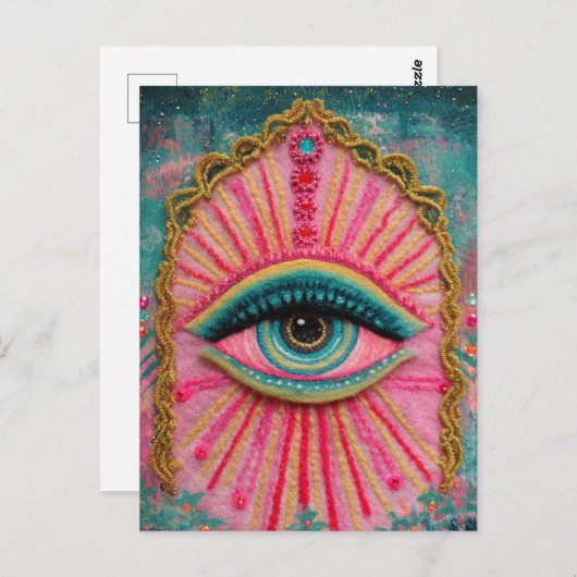 A Protective Evil Eye Felted Look ポストカード (正面/裏面)