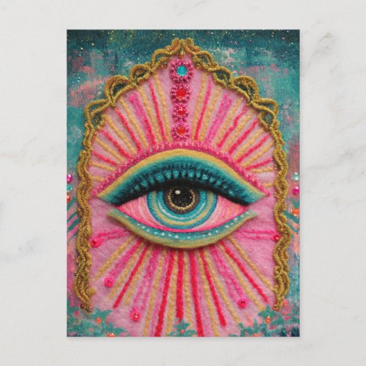 A Protective Evil Eye Felted Look ポストカード (正面)