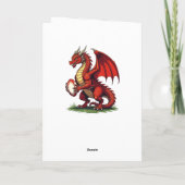 A Proud Red Dragon Holding A Rugby Ball カード (裏面)