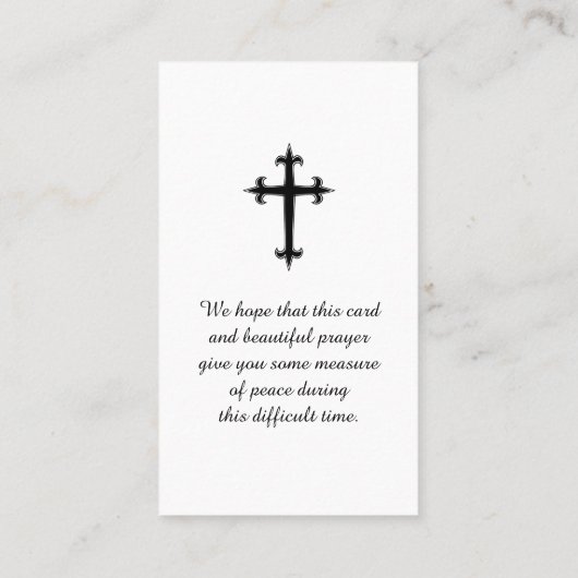 A Psalm of David Celebration of Life Prayer Card 名刺 (裏面)