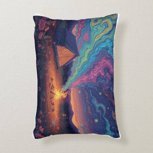 A psychedelic camping cushion アクセントクッション (正面(垂直))