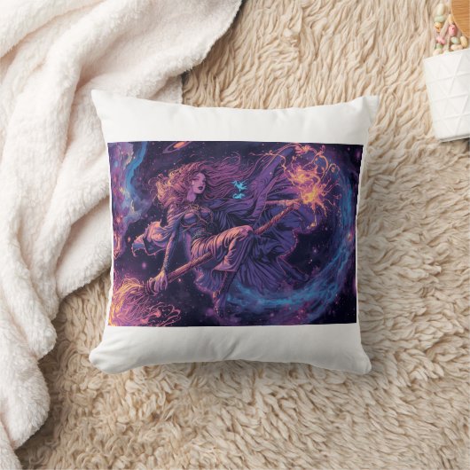 A psychedelic witch cushion クッション (ブランケット)