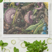 A psychedelic woodland decorative tea towel キッチンタオル (折り畳み)
