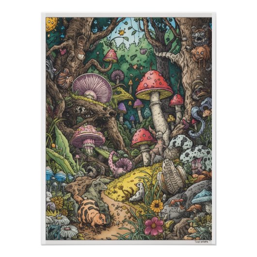 A psychedelic woodland poster ポスター (正面)