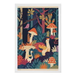 A psychedelic woodland poster ポスター