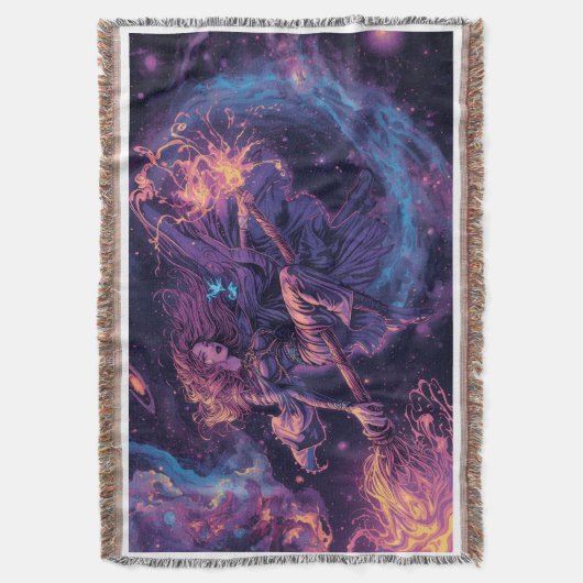 A psycheldelic witch throw blanket スローブランケット (正面縦)