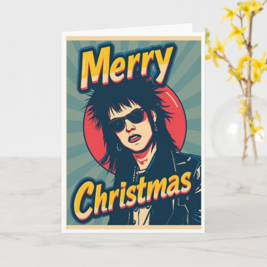 A punk christmas card カード (黄色い花)