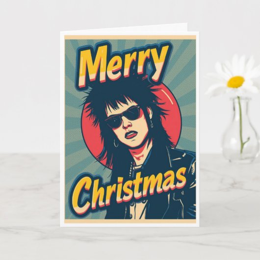 A punk christmas card カード (小さな植物)