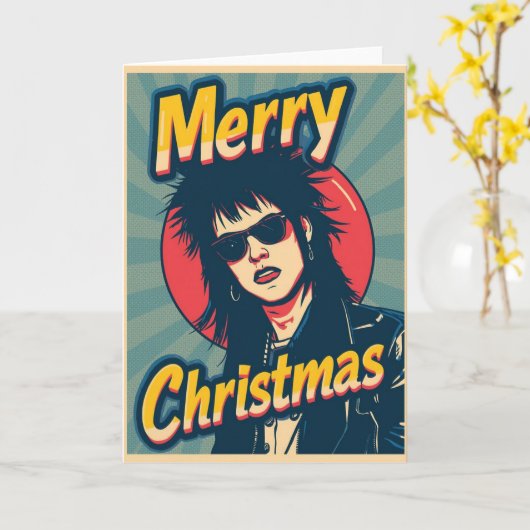 A punk christmas card カード (黄色い花)