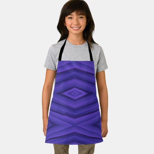 A purple and black geometric-patterned apron エプロン (インサイチュ)