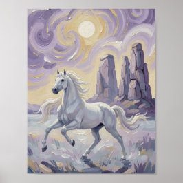 A purple horse in a violet desert. ポスター