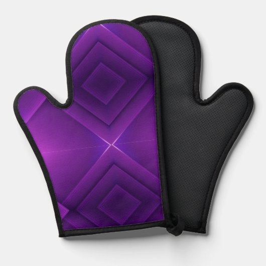 A purple oven mitt with a quilted diamond pattern 鍋つかみ (正面/裏面)