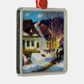 A Quebec Village Street by Clarence Gagnon メタルオーナメント (右)