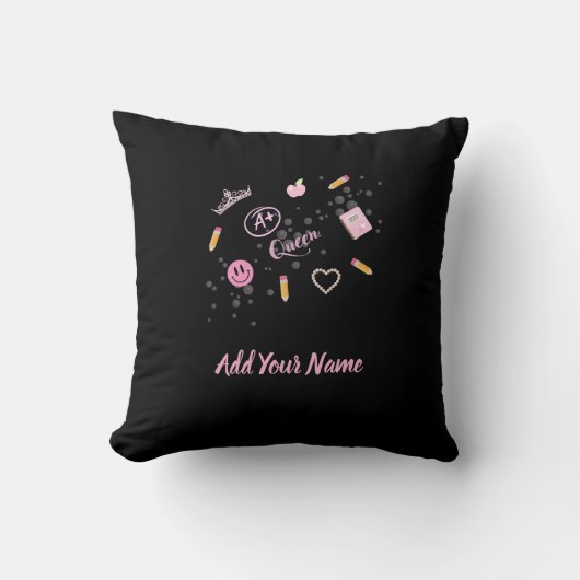 A+ Queen Throw Pillow クッション (正面)