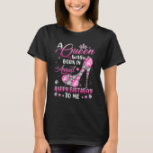 A Queen Was Born In August Diamond Pink High Heels Tシャツ (正面)