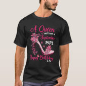 A Queen Was Born In September 1972 Happy 50Th Birt Tシャツ (正面)