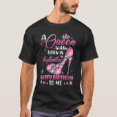 A Queen Was Born In September Diamond Pink High He Tシャツ (正面)