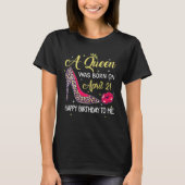 A Queen Was Born On April 21 Birthday Leopard High Tシャツ (正面)