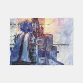 A Quiet Harbour フリースブランケット (正面(横))