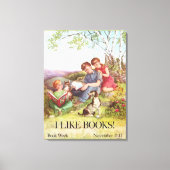 A Quiet Moment of Reading,Kate Seredy I Like Books キャンバスプリント (正面)