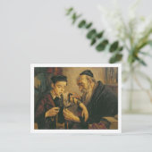 A Rabbi tying the Phylacteries to the arm of a boy ポストカード (スタンド正面)