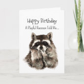 A Raccoon Personality Birthday Fun Animal カード (正面)