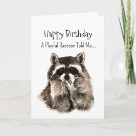 A Raccoon Personality Birthday Fun Animal カード