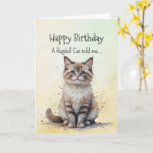 A Ragdoll Cat Personality Birthday Fun Animal カード (黄色い花)