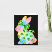 A Rainbow Rabbit With Green Bow And Shamrock St Pa カード (正面)