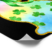 A Rainbow Rabbit With Green Bow And Shamrock St Pa ポスター (角)