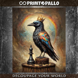 A Rainbow Raven King of Chess - Tissue Paper 薄葉紙