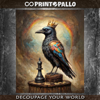 A Rainbow Raven King of Chess - Tissue Paper 薄葉紙