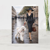 A Rainy Day In Paris, Poodle Blank Card カード (正面)