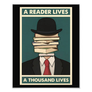 A Reader Lives a Thousand Lives Bibliophile Wisdom フォトプリント