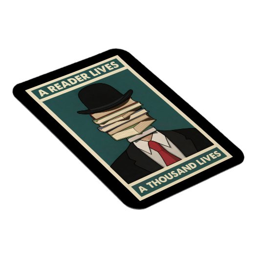 A Reader Lives a Thousand Lives Bibliophile Wisdom マグネット (右側)