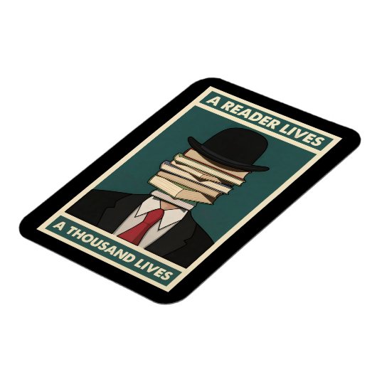 A Reader Lives a Thousand Lives Bibliophile Wisdom マグネット (左側)