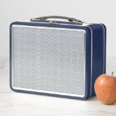 A rectangular blue and white lunchbox  メタルランチボックス (インサイチュ)