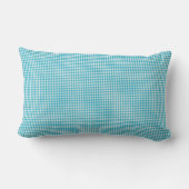 A rectangular pillow with a turquoise and white  ランバークッション (裏面)