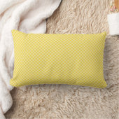 A rectangular pillow with a yellow and white  ランバークッション (ブランケット)