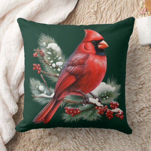 A Red Cardinal クッション (ブランケット)