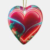 A Red Hot, Smokey Heart on a Valentines Day Tree セラミックオーナメント (左)