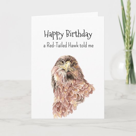 A Red-Tailed Hawk Personality Birthday Fun Bird カード (正面)