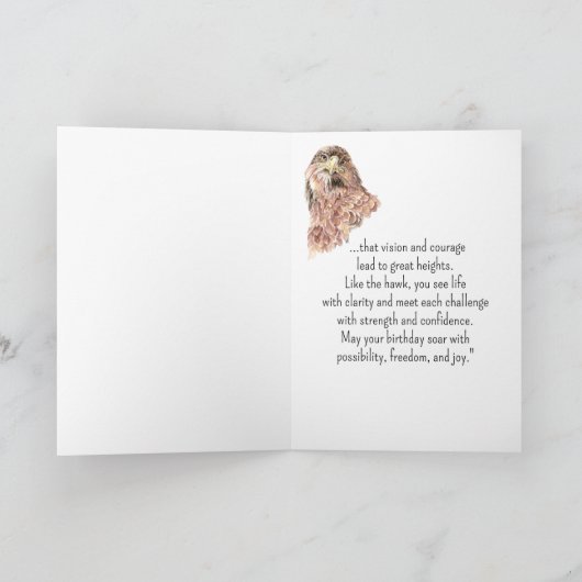 A Red-Tailed Hawk Personality Birthday Fun Bird カード (内部)