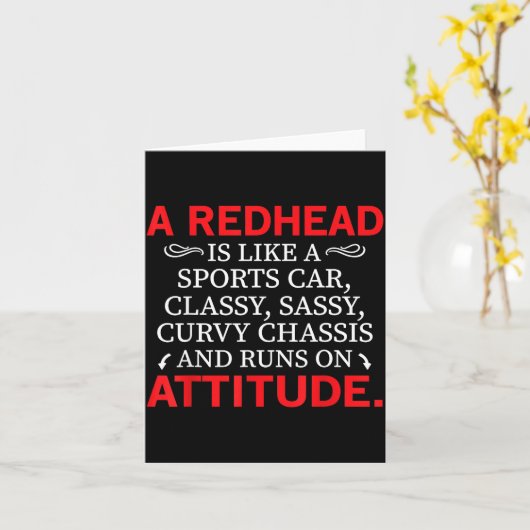 A Redhead Is Like A Srts Car Cly Sy Curvy Chis  カード (黄色い花)
