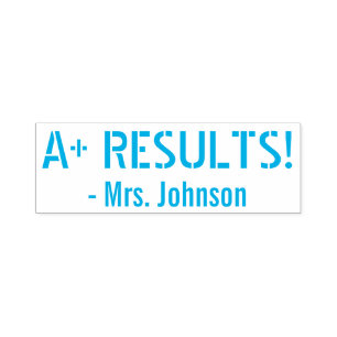 "A + RESULTS!" +カスタムの講師の名前 セルフインキングスタンプ