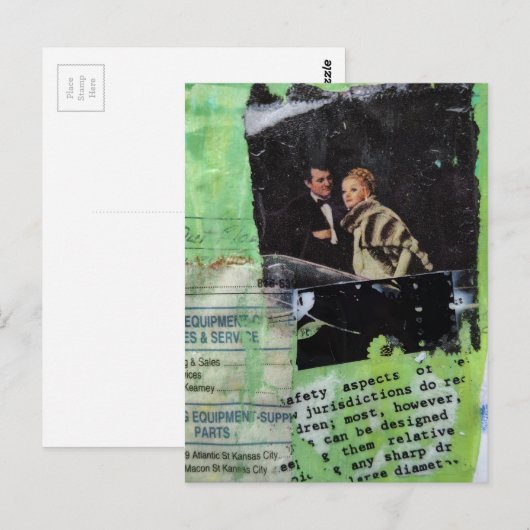 A Retro Couple Collage ポストカード (正面/裏面)