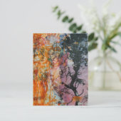 A Retro Tree Mixed Media Collage  ポストカード (スタンド正面)
