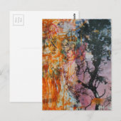 A Retro Tree Mixed Media Collage ポストカード (正面/裏面)