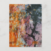 A Retro Tree Mixed Media Collage  ポストカード (正面)
